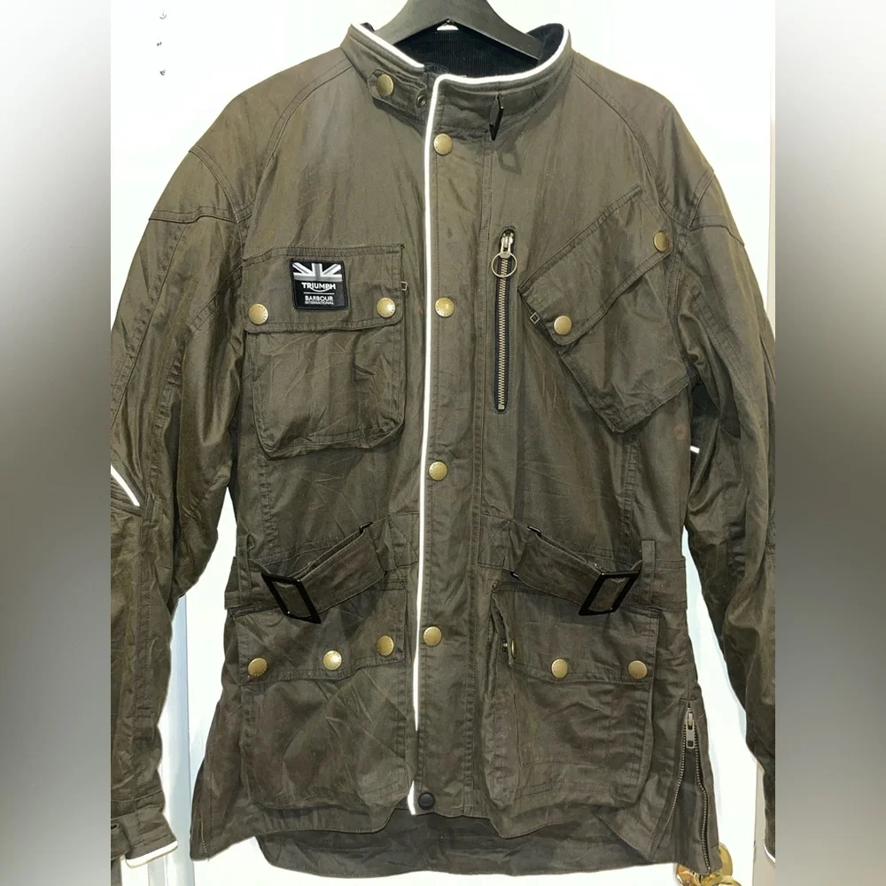 Triumph Motorcycles Barbour International Original Waxed Cotton Jacket - Picture 3 of 11